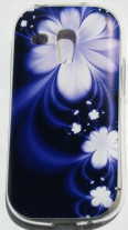 Силиконов гръб ТПУ за Samsung Galaxy S3 Mini I8190 / S3 mini Value Edition I8200 черен с лилави цветя